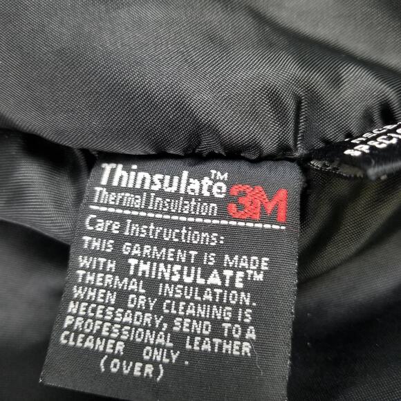 Wilsons Black Leather Coat Jacket Thinsulate Removeable Liner Vintage Medium - Picture 7 of 8